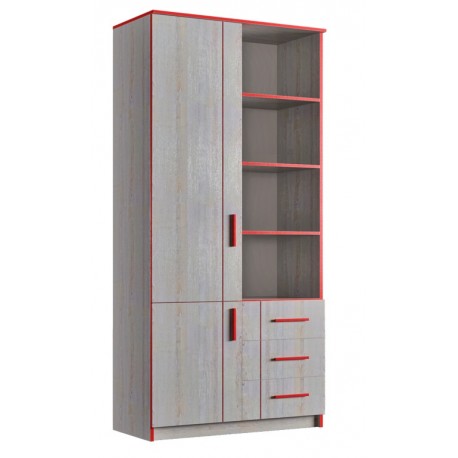 Шкаф книжный 2Д/3Ш (800) (детская Рио)