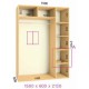 Шкаф-купе Феникс в210-г60 - Серия:Ширина шкафа: Стандарт:150 см / 2-х фасадный